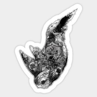 Rhino Black and White Money Texture Sticker